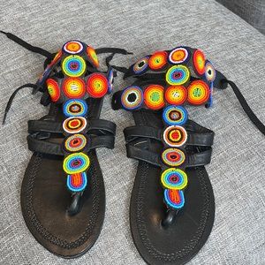 Zamu African leather made sandals